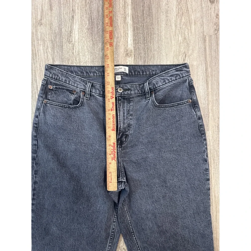Abercrombie & Fitch Curve Love 90s Straight Mid Rise Jeans Washed Black 31 12L